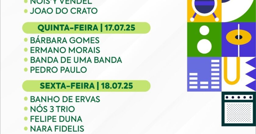 Palco Sonoro da URCA divulga atrações; programação acontece de 16 a 19 de julho